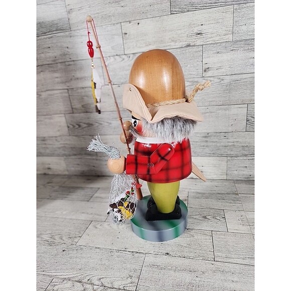 Vintage Steinbach Chubby Troll Fisher Fisherman Nutcracker Germany 10.5" *READ* - Picture 11 of 13